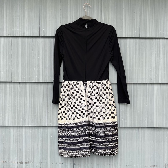 vintage Pretaporte patchwork dress / black + quilted skirt / women's size 10 - Picture 2 of 15